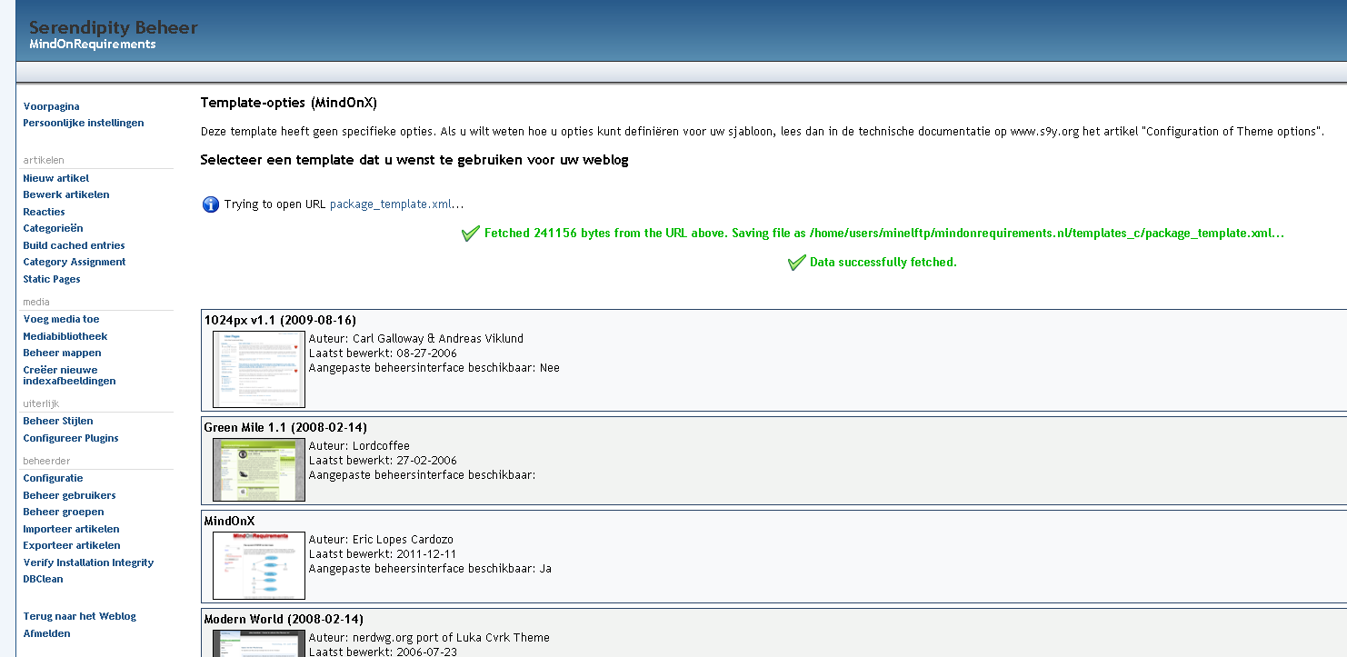 Manage Styles Section view