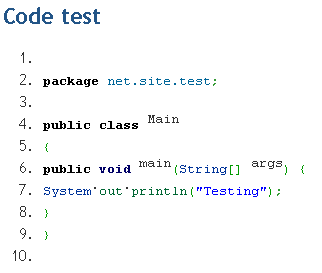Geshi Formatting