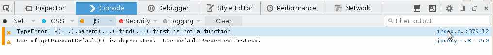 firefox error console