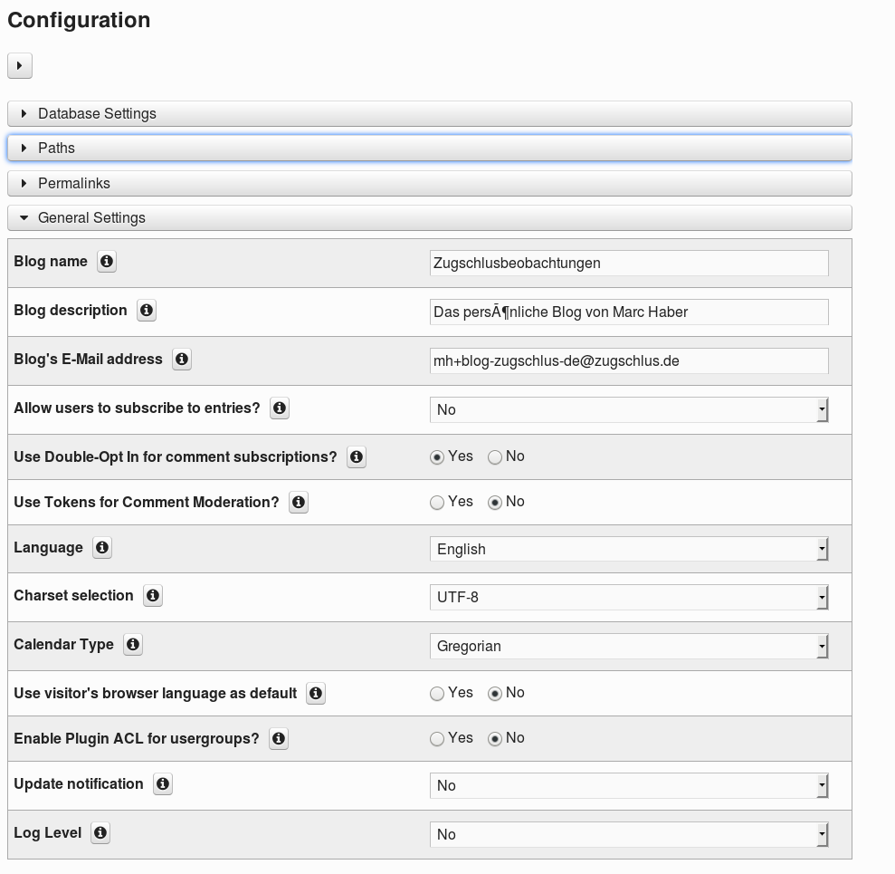 Blog configuration 1