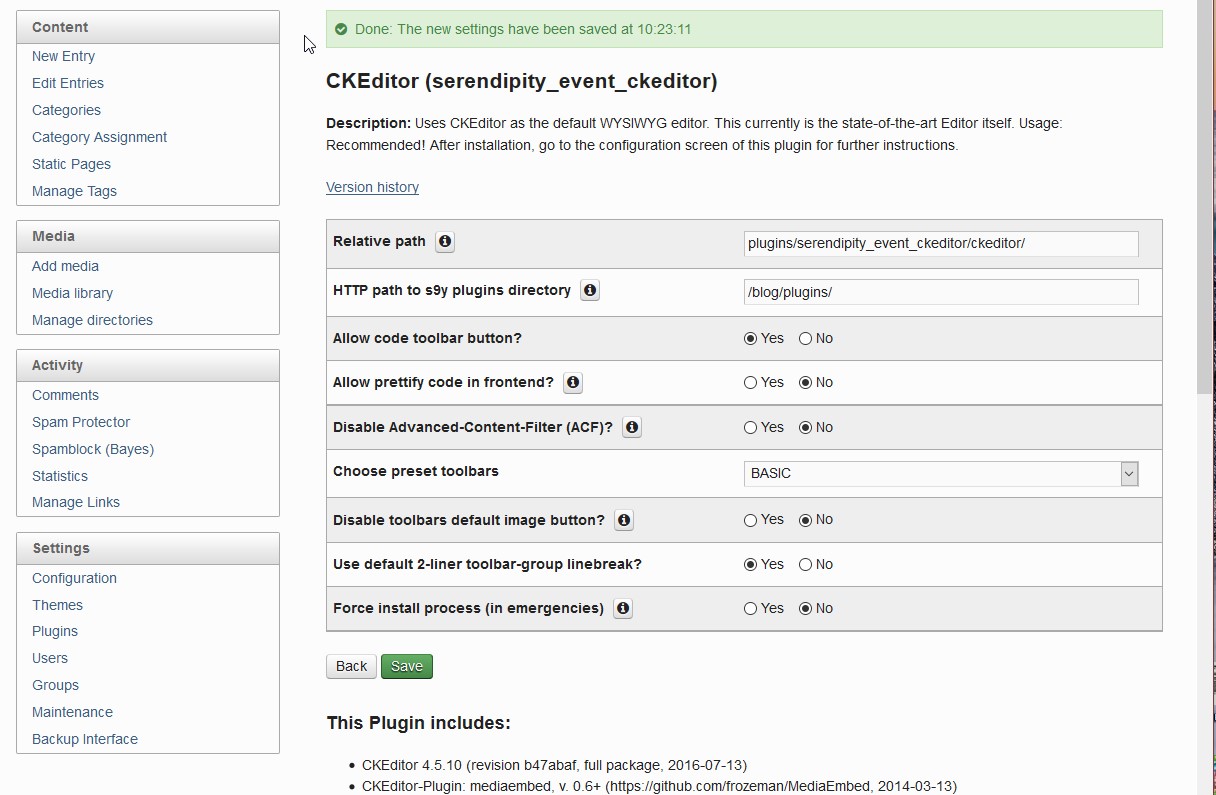 Here are the plug-in settings. Changing the scope from BASIC to FULL makes no difference.