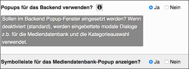 Ausschnitt aus eigenen Einstellungen